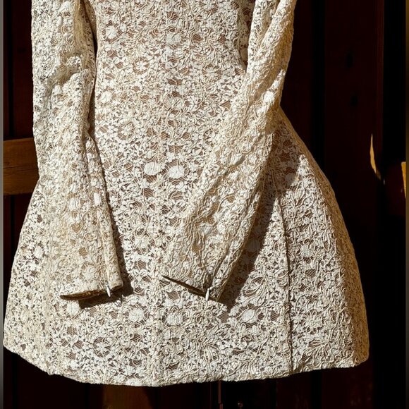 🆕 BRONX & BANCO 🧿 NWOT Courtney Long Sleeve White Lace Mini Dress - Size XL/10 - Picture 9 of 16